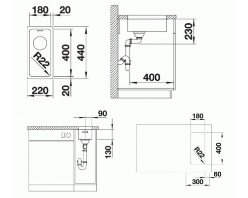 Кухонная Мойка Blanco Andano 180-U (522952)