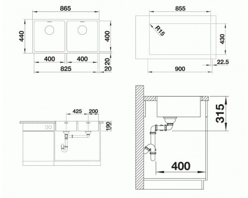 Кухонная Мойка Blanco Andano 400/400-IF (522985)