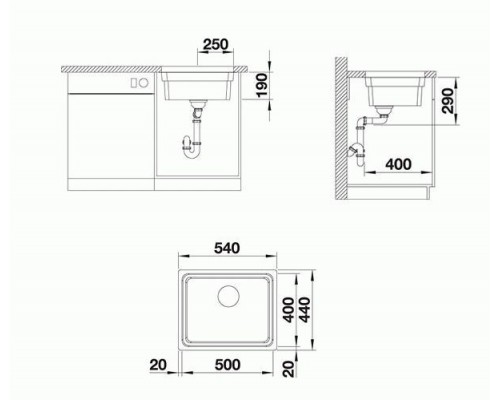 Кухонная Мойка Blanco Etagon 500-U антрацит (522227)