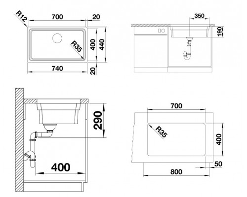 Кухонная Мойка Blanco Etagon 700-U (524270)