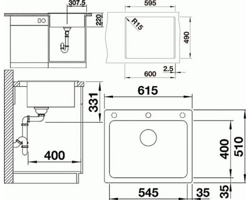 Кухонная мойка Blanco Pleon 6 антрацит (521678)