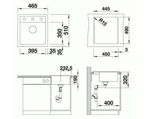 Кухонная Мойка Blanco Dalago 45 - темная скала (518846)