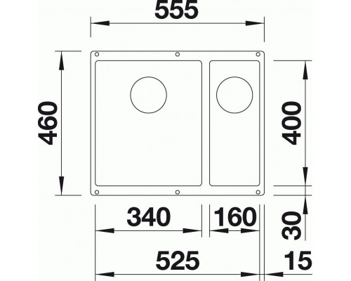 Мойка Blanco Subline 340/160-U RH серый беж  (523565)