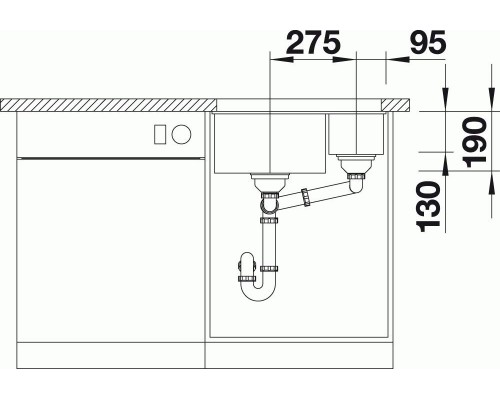 Мойка Blanco Subline 340/160-U RH серый беж  (523565)