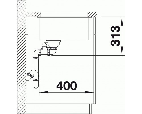 Мойка Blanco Subline 340/160-U RH серый беж  (523565)