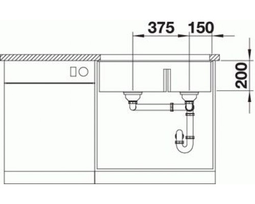 Мойка Blanco Subline 430/270-U темная скала (523152)