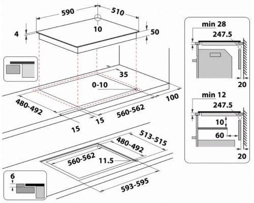 Встраиваемая индукционная поверхность whirlpool WSQ 4860 NE