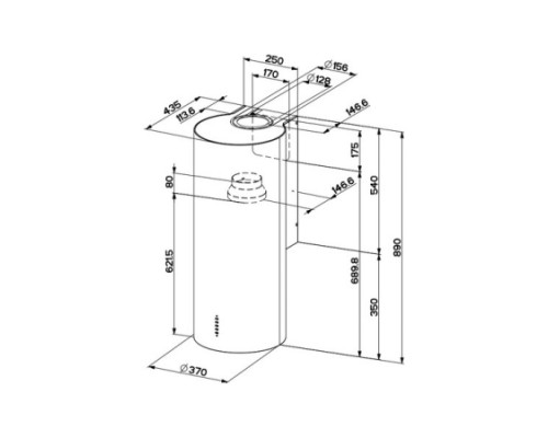 Вытяжка островная Faber Cylindra Plus BK Matt A37