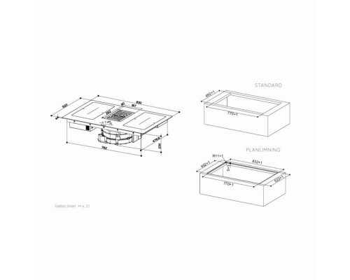 Варочная поверхность с вытяжкой Faber Galileo Smart BK F830 + Kit LL H80